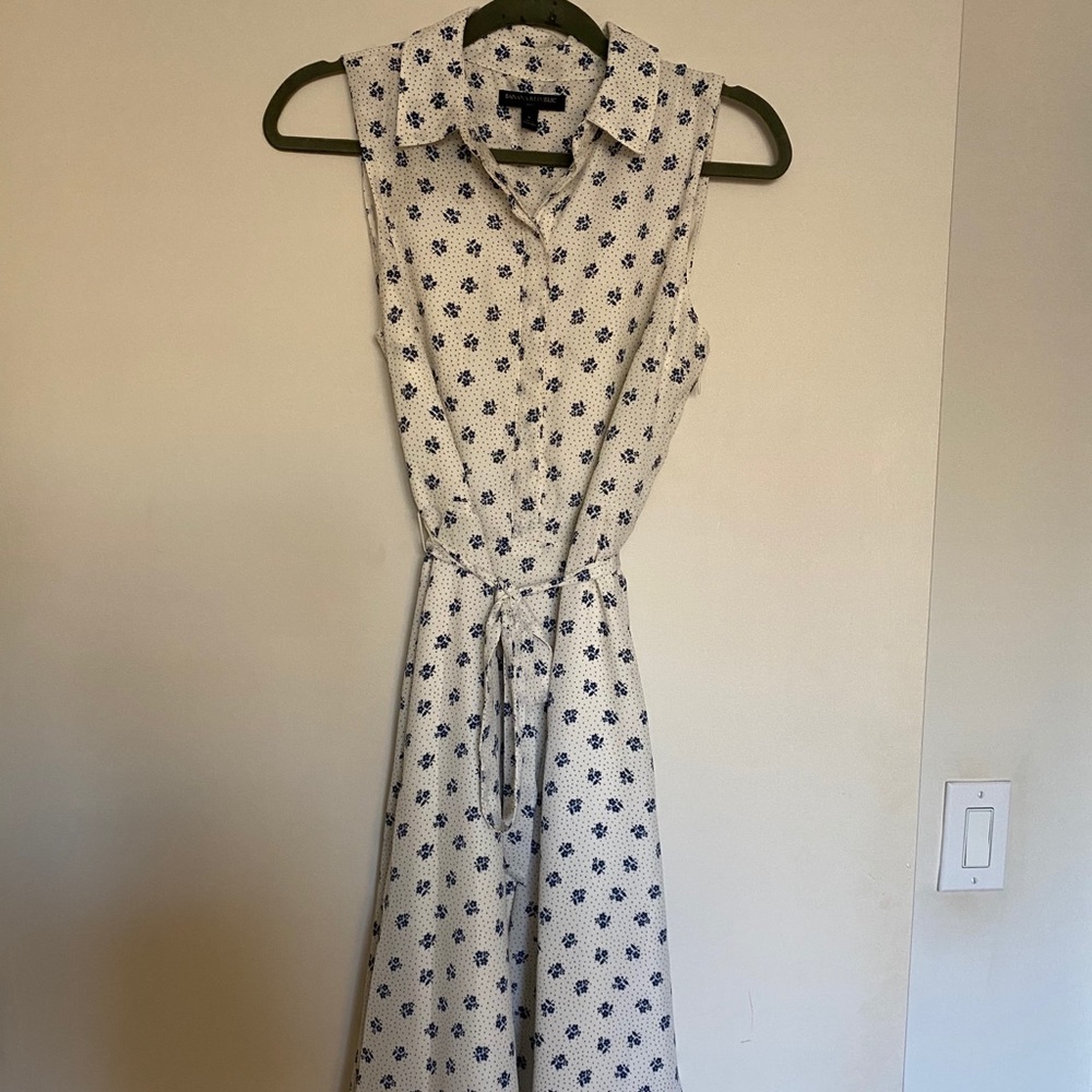 banana republic floral print a-line shirt dress